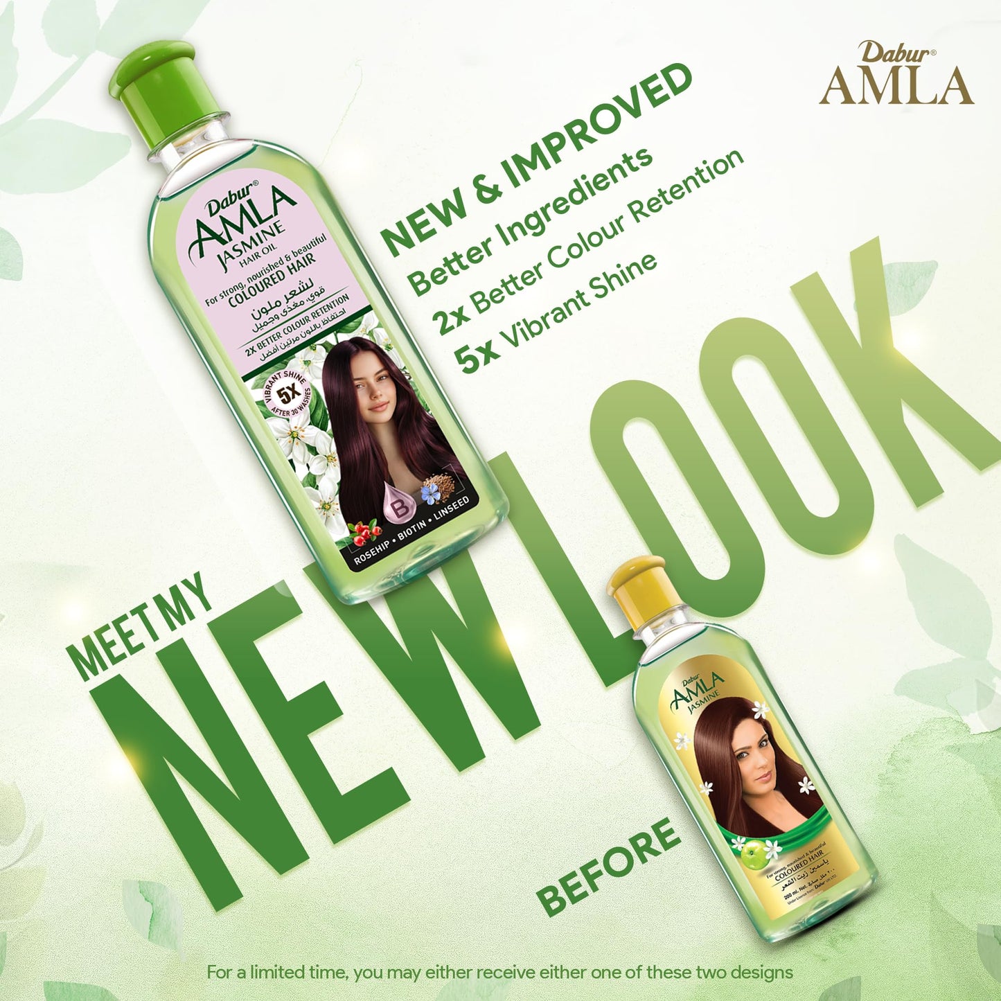 Dabur Amla Jasmine Hair Oil - Indian Hair Treatment for Healthy Hair, Moisturized Scalp, and Strengthening, Men and Women, 10.14 Fl Oz