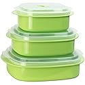 Reston Lloyd Nesting Microwave Containers, Set of 3, Adjustable Steam Vents, Airtight, Meal Prep, Durable BPA-Free Plastic- Freezer & Dishwasher…