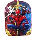 Ruz Spider-Man Kid's Licensed 15 Inch School Bag Backpack (Black-Red-Blue)