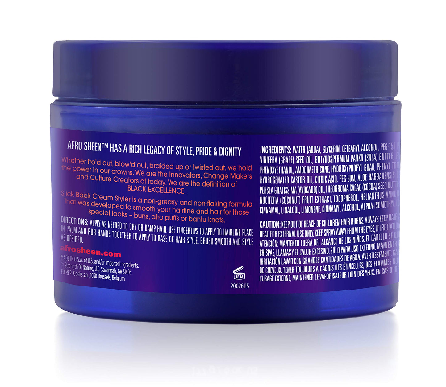 Afro Sheen Slick Back Cream Styler. Contains Shea Butter to smooth & holds. 6 Oz.