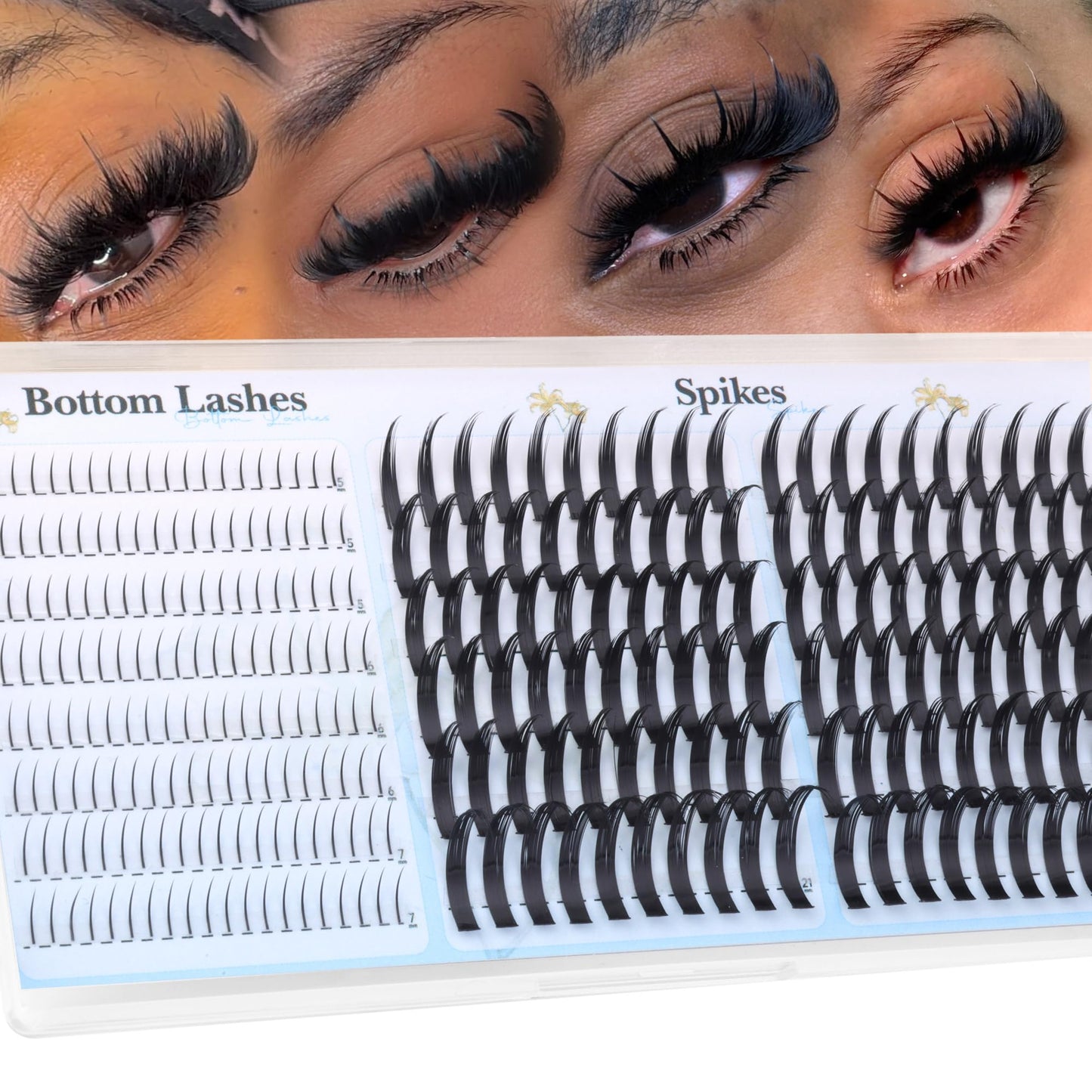 Lash Clusters with Spikes 15-21MM Wispy Lash Spikes with Bottom Lashes 280PCS D Curl Eyelash Clusters 0.005mm Thin Band Individual Lashes DIY Mega Beauty and Personal Care Boahankuke Default Title