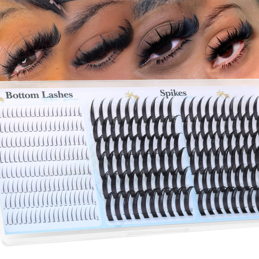 Lash Clusters with Spikes 15-21MM Wispy Lash Spikes with Bottom Lashes 280PCS D Curl Eyelash Clusters 0.005mm Thin Band Individual Lashes DIY Mega Beauty and Personal Care Boahankuke Default Title