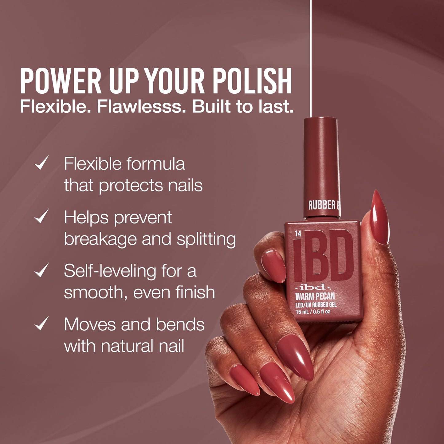 IBD Rubber Gel Polish - Warm Pecan, LED/UV Soak Off Builder Gel for Nails, Strengthening Base Coat for Nail Polish & Extensions, 0.5 fl oz Beauty & Personal Care IBD