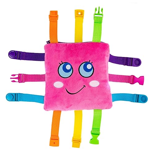 Buckle Toys - Bella Square - Learning Activity Game - Develop Motor Skills and Problem Solving - Travel Essential for Toddlers 1-3