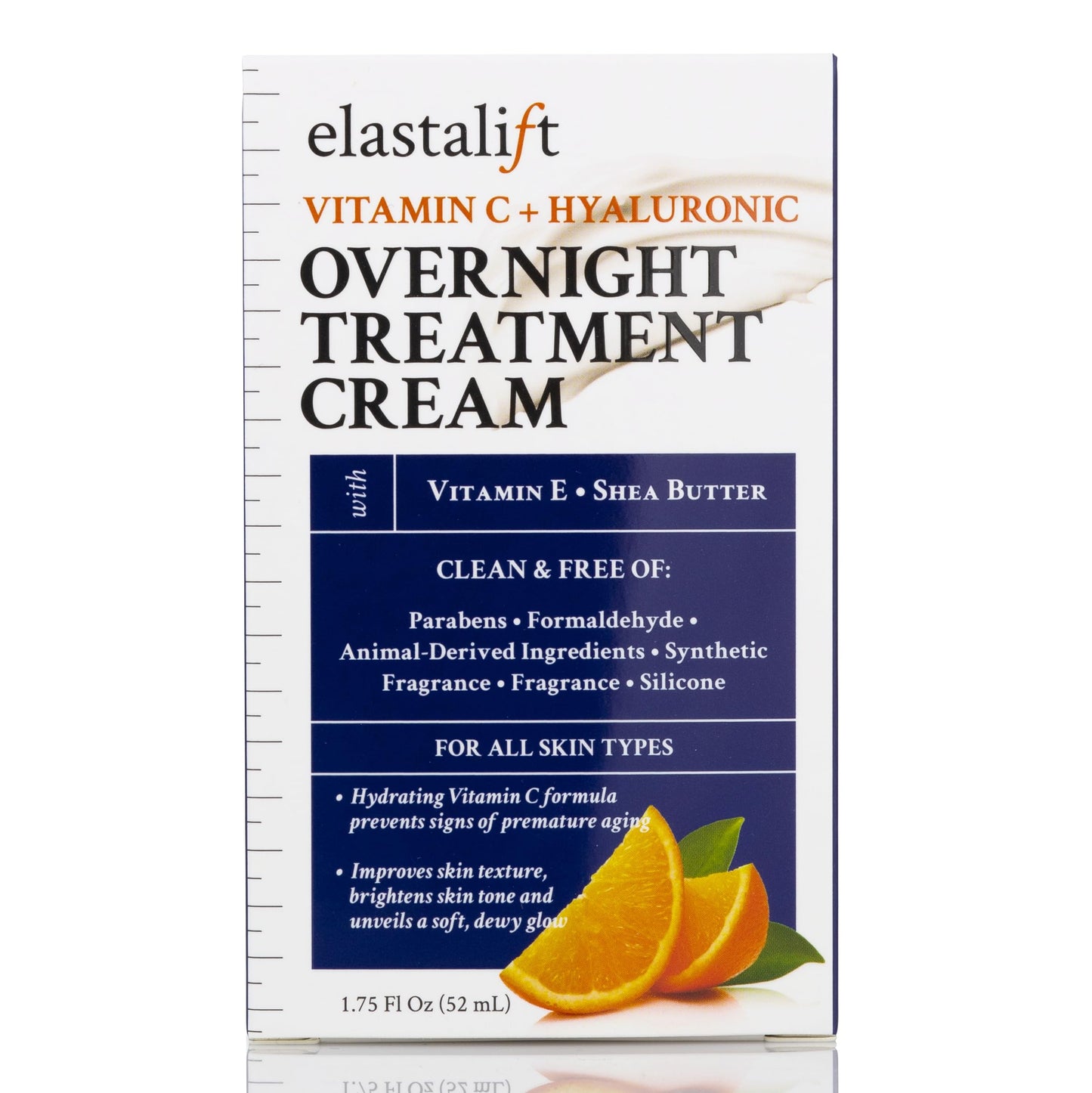 Elastalift Renewing Night Cream | Brightening Vitamin C Cream + Hyaluronic Acid Moisturizer For Face | Oil-Free Overnight Correcting Facial Treatment