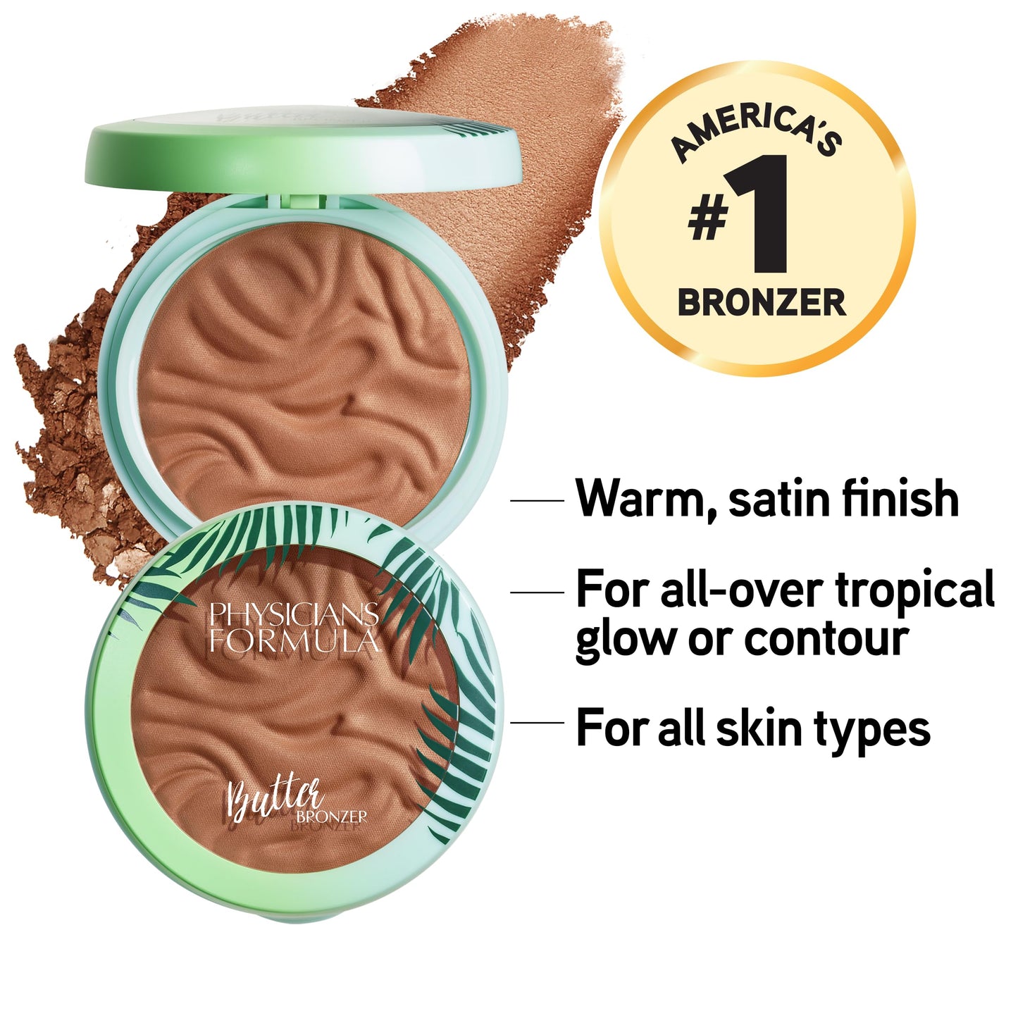 Physicians Formula Murumuru Butter Bronzer, Moisturizing, Nourishing Murumuru Butter for Silky Glow, Dermatologist Tested, Hypoallergenic, Vegan