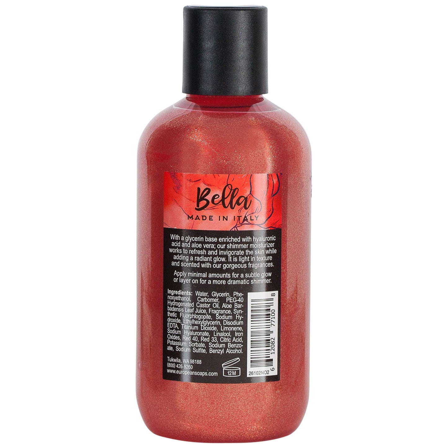 Via Mercato Bella Collection, Hydrates & Invigorates, Shimmer Moisturizer, 200 ML, No. 2 - Sour Cherries & Pomegranate