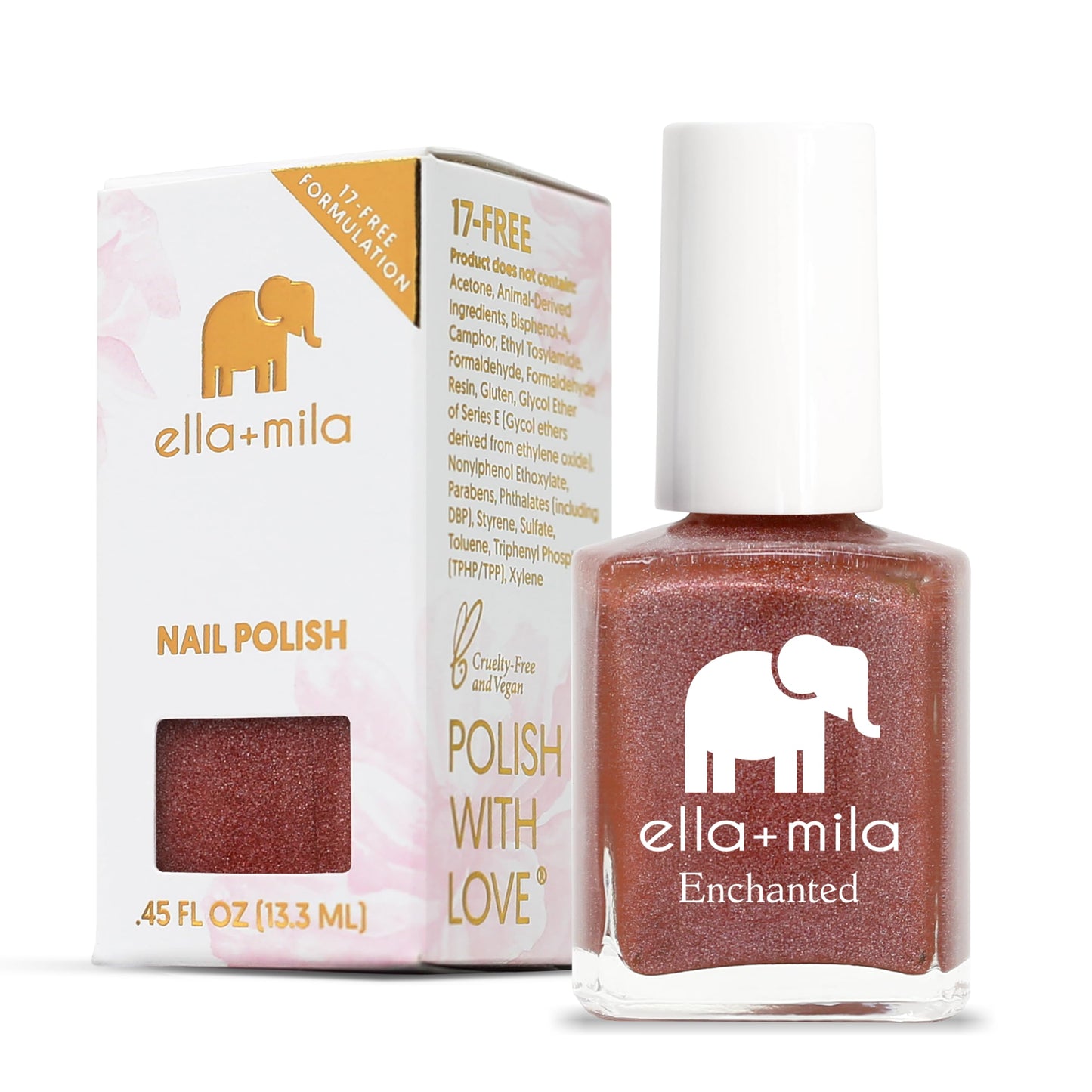 ella+mila Quick Dry Nail Polish - Long Lasting Chip Resistant Holographic Red-Orange Shimmer Nail Polish, Fast Drying Vegan Cruelty-Free Non-Gel Beauty & Personal Care ella+mila