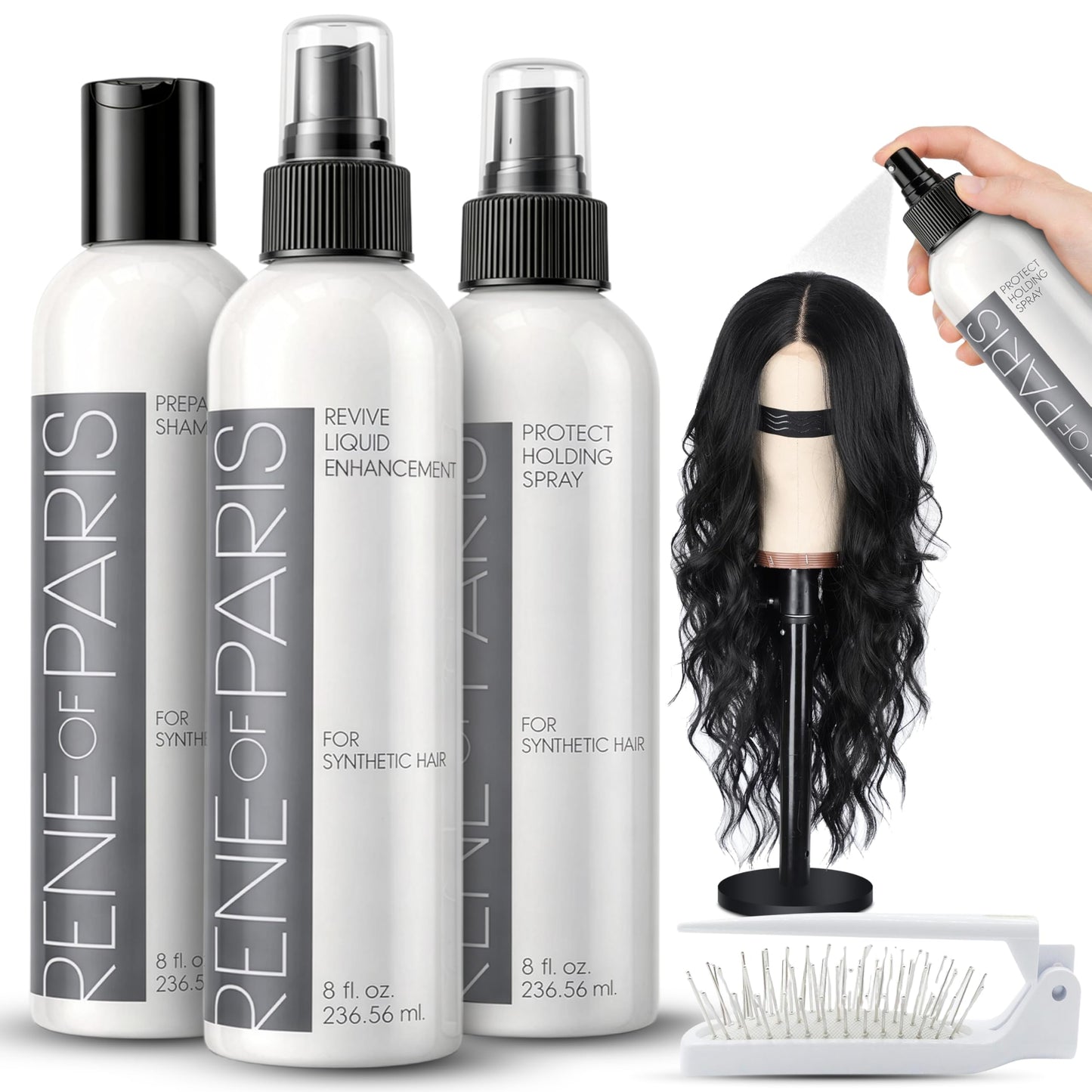 Rene of Paris Synthetic Hair Care Kits (8oz Bottles) (4PC KIT)