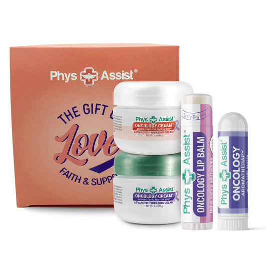 PhysAssist - Comfort kit The Gift of Love, Faith & Support. 1.5 oz Botanical & Scent-Free Creams, Lip Balm & Aromatherapy Inhaler for Dry, Sensitive Beauty and Personal Care PhysAssist