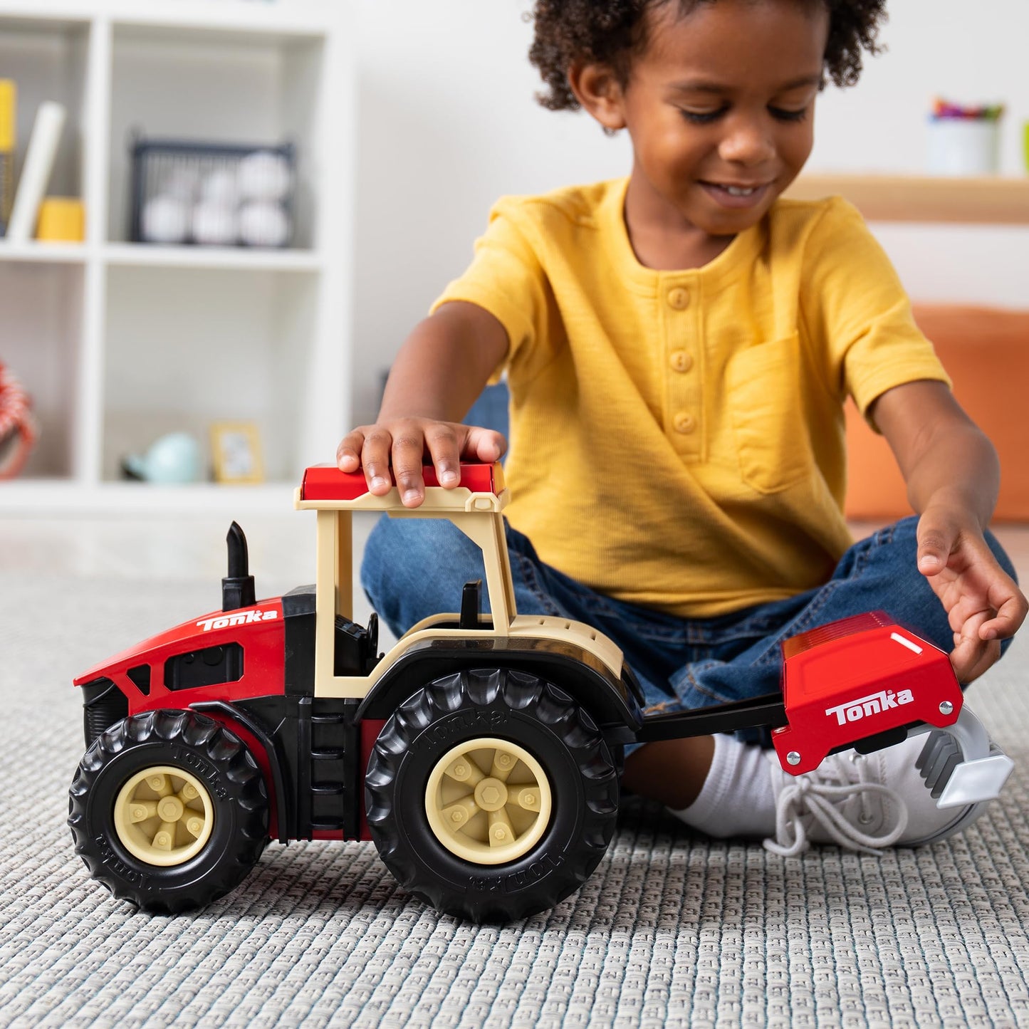 Tonka Steel Classics, Farm Tractor & Plow- Made with Steel & Sturdy Plastic, Red Toy Truck, Boys and Girls, Toddlers Ages 3+, Farm Truck, Toddlers,…
