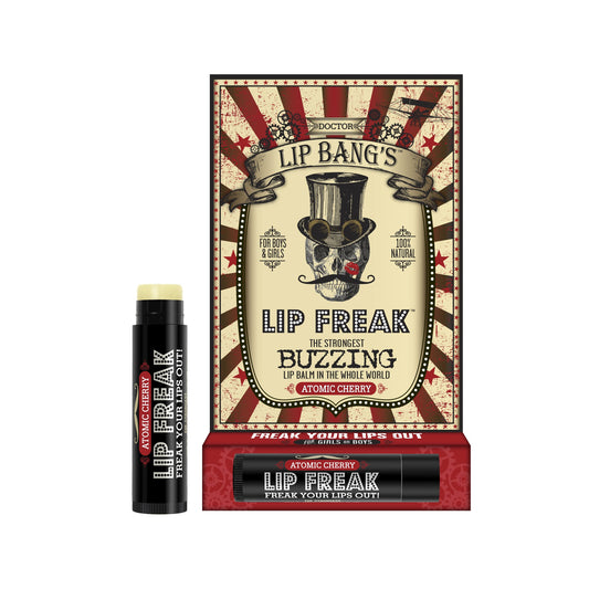 Doctor Lip Bang's BUZZING Lip Balm | Lip Freak| 100% All Natural | Cruelty Free | Atomic Cherry
