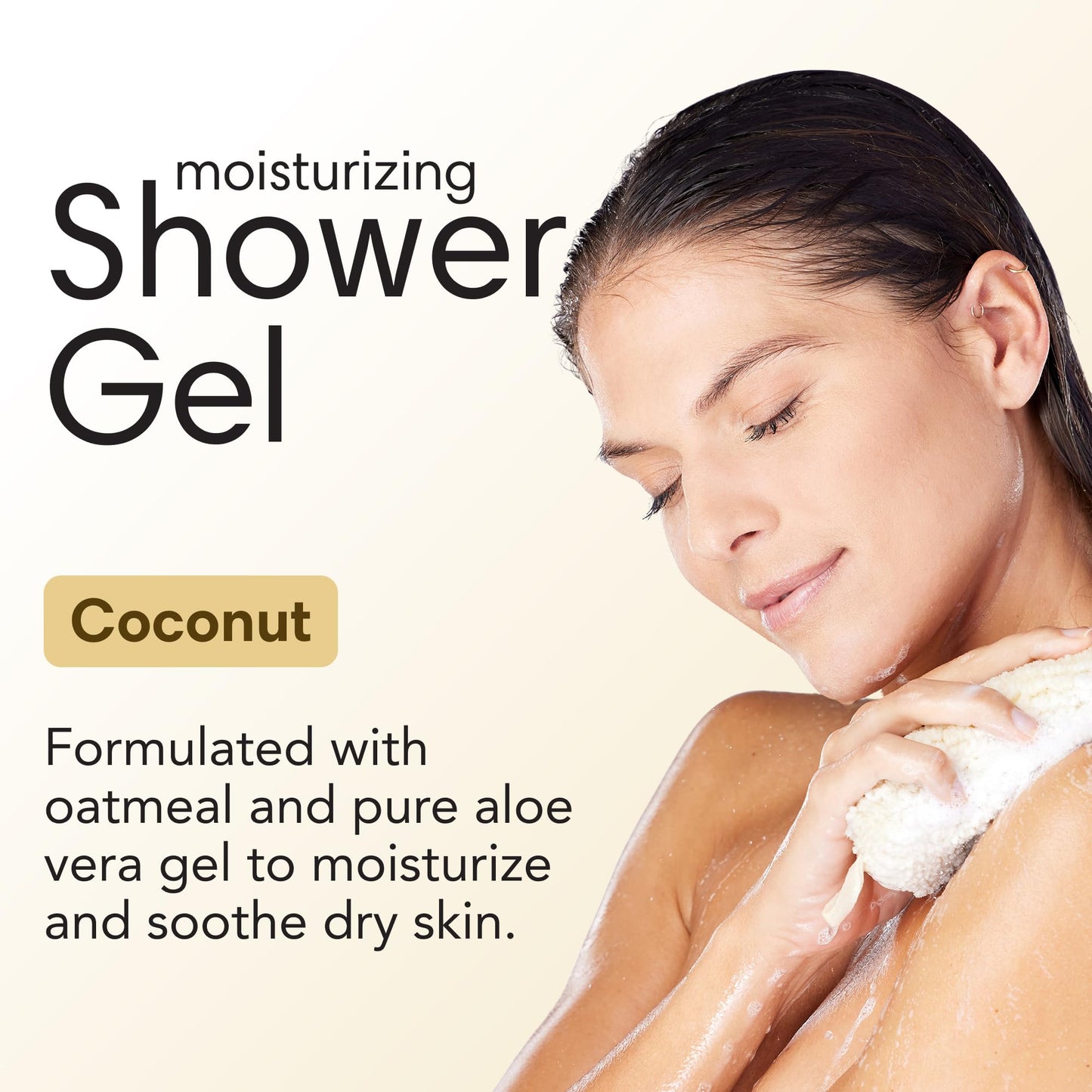 ShiKai Daily Moisturizing Shower Gel (Coconut, 1 Gallon) | Gentle Soap-Free Formula | with Aloe Vera & Oatmeal for Soft Healthy Skin | Dry Skin Relief