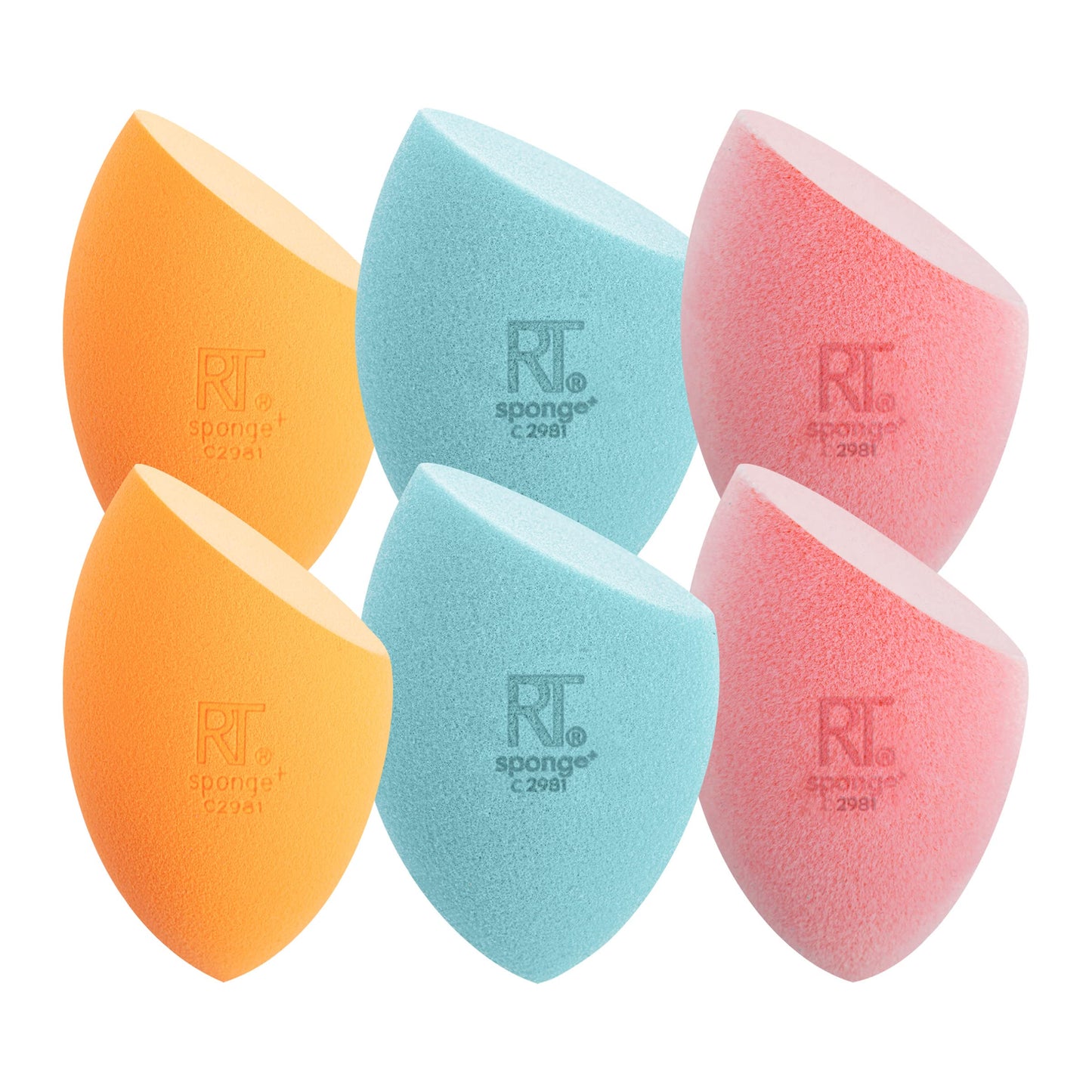 Real Techniques 6 Pack Assorted Makeup Blending Sponges, 3 Miracle Makeup Sponges, For Blending, Baking, And Setting, Use With Foundation & Powder