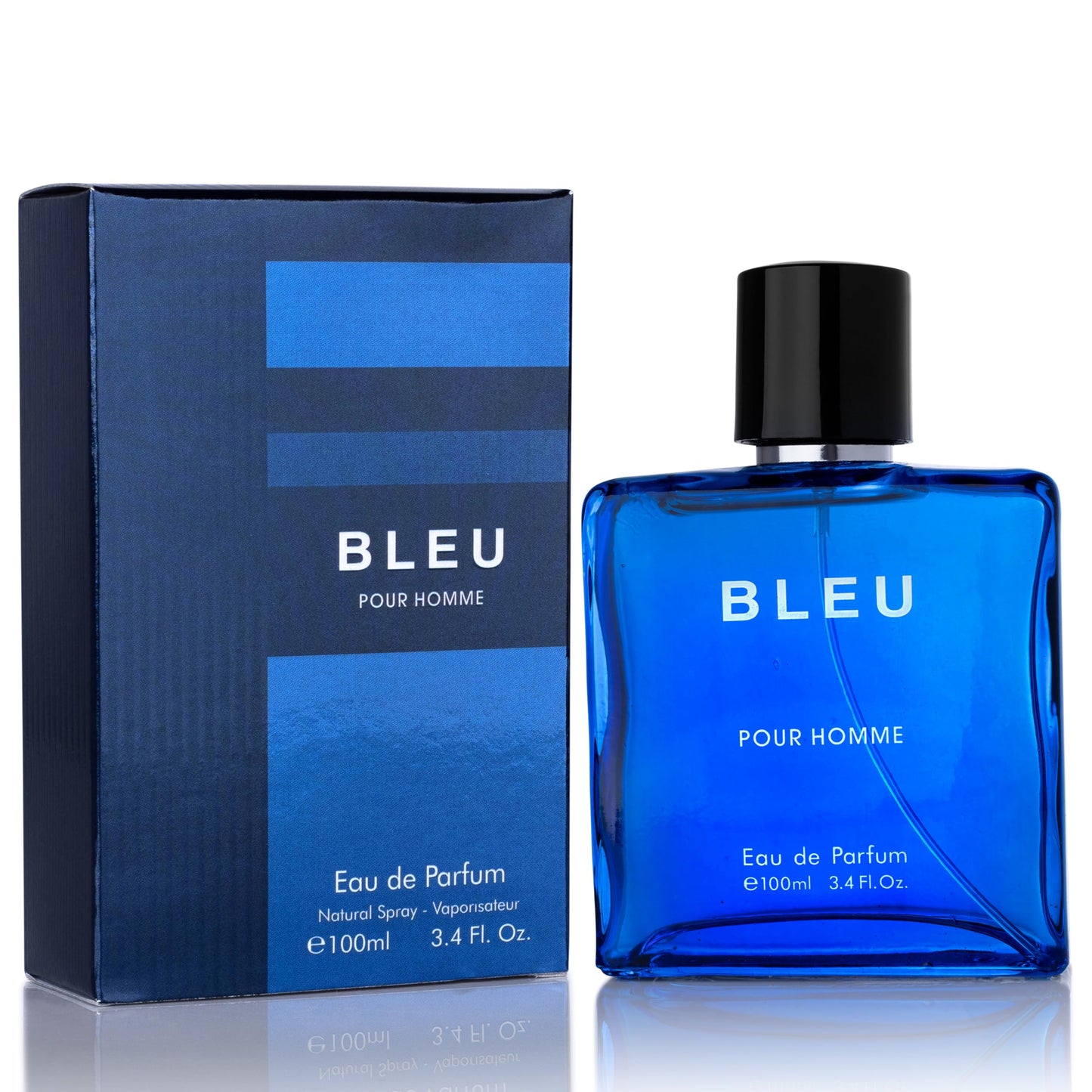 Bleu for Men Eau De Parfum - Blend of Citrusy Top Notes, Aromatic Spices & Warm Woody Undertones - Combination of Grapefruit, Lemon, Mint & Pink