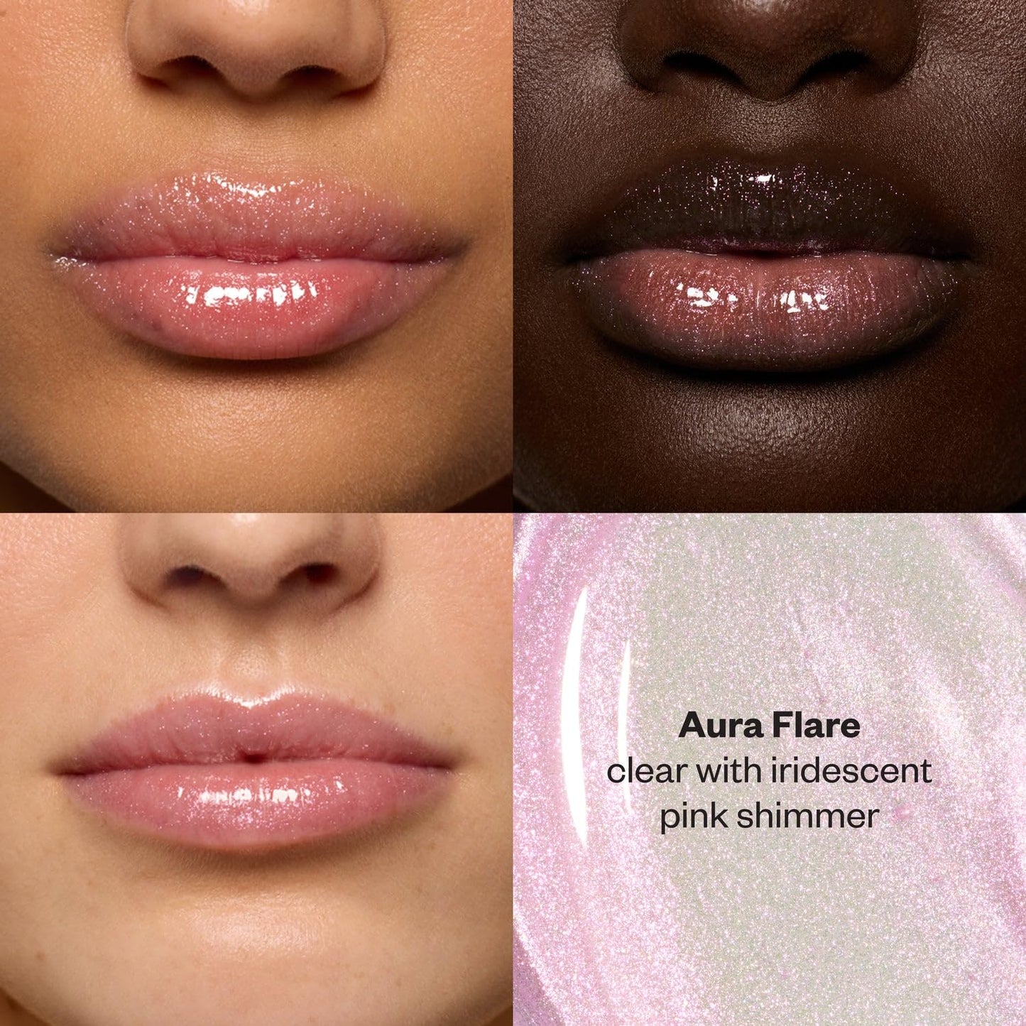 Kosas Lip Pulse Lip Plumper Gloss - Non-Sticky Hydrating Lip Gloss with Warming-Cooling Tingle, Mirror Shine Finish, Visibly Fuller Lips, Aura Flare