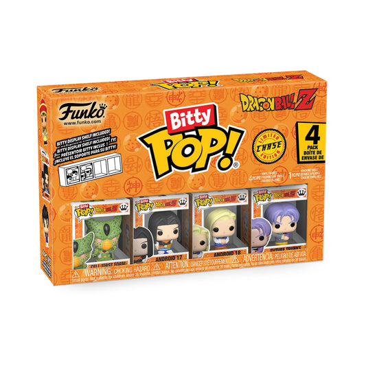 Funko Pop! Bitty: Dragon Ball Z 4PK - Cell (First Form), Android 17, Android 18, and A Surprise Mystery Mini Figure