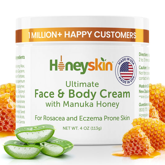 Hydrating Face Moisturizer & Body Cream with Manuka Honey Cream - Organic Face Moisturizer with Honey for Extremely Dry Skin - for Dry & Itchy Skin Beauty & Personal Care Honeyskin
