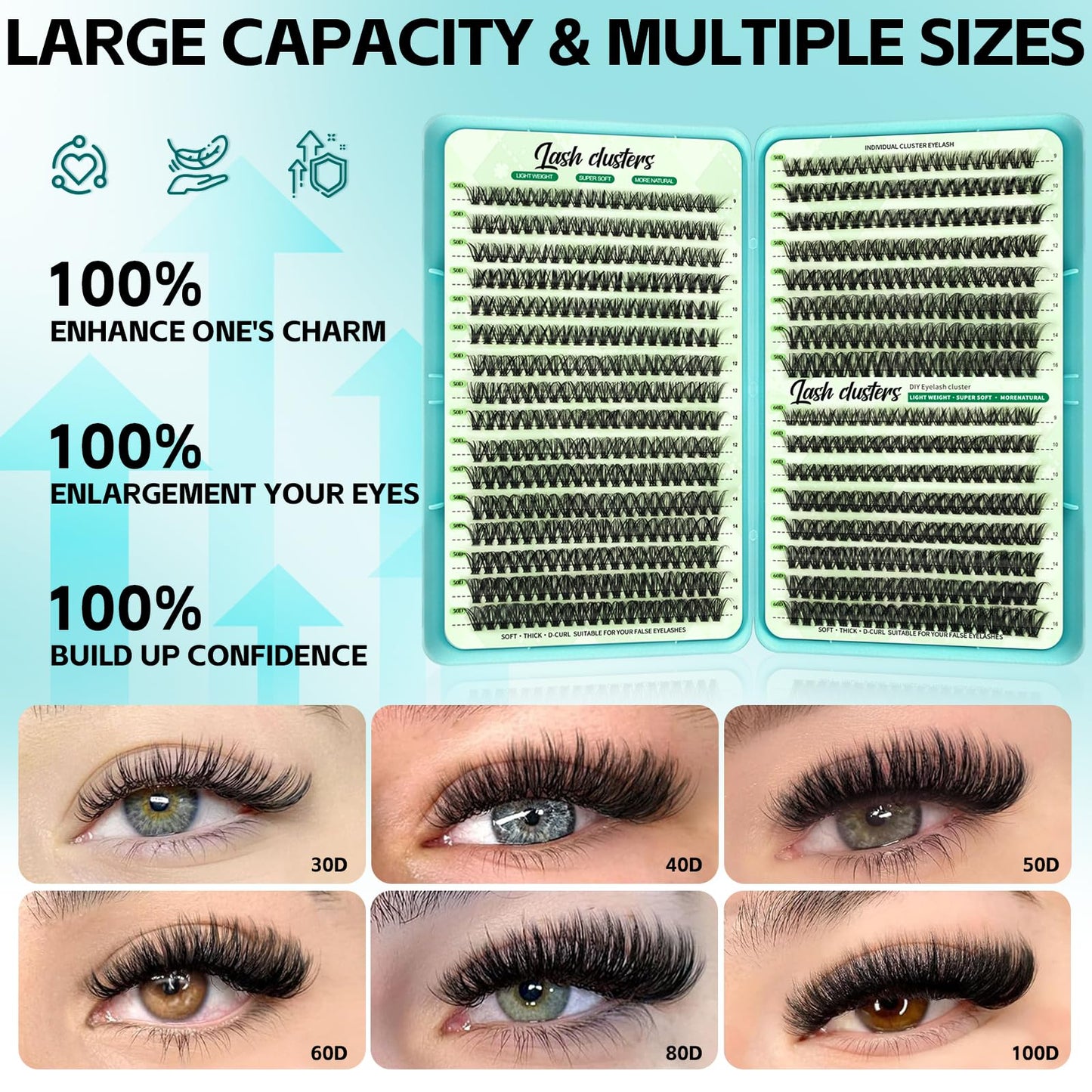 Wispy Lash Clusters D Curl eyelash clusters Natural Look Eyelashes 9-16mm Beauty and Personal Care Aisniec