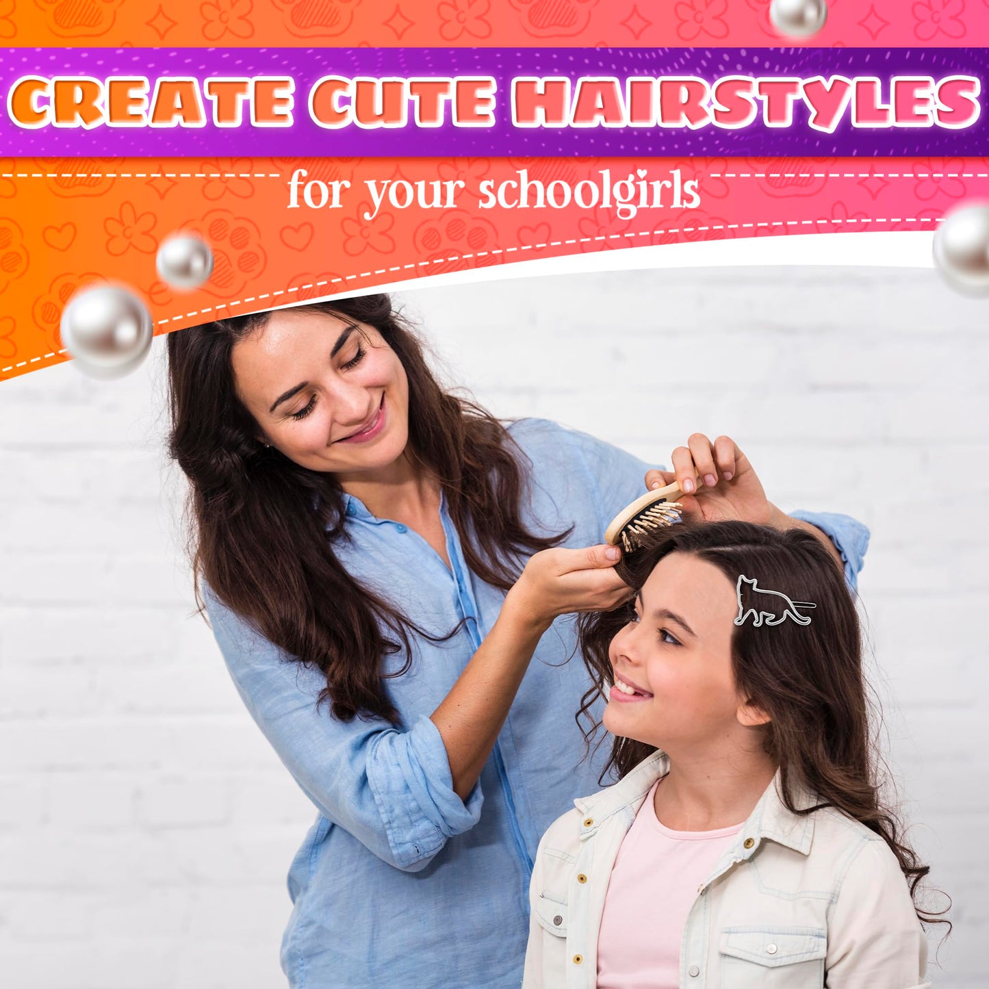 3Pcs Cat Hair Accessories for Women - Kitty Hair Clips for Girls, Small Barrettes for Thin and Thick Hair, Novelty Pins and Hair Jewelry