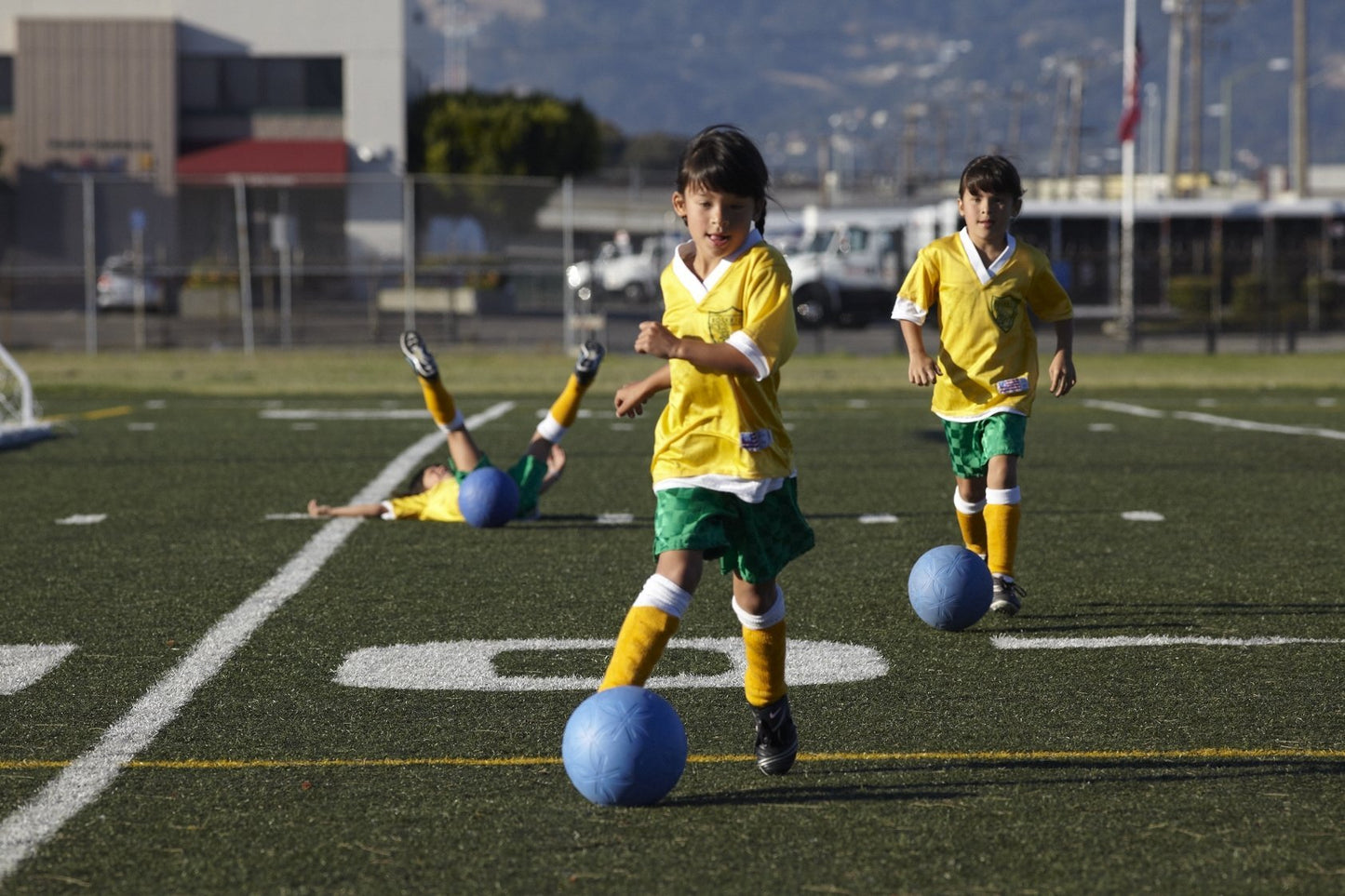 One World Play Project Soccer Ball - Unpoppable, Unbreakable, Non-Deflating, Non-Toxic Futbol - Blue, Size 5