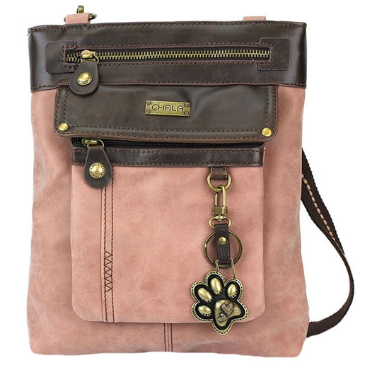 Chala Paw Print 3-in-1 Gemini Crossbody Handbag, Dog Lovers Gift (Dusty Rose)