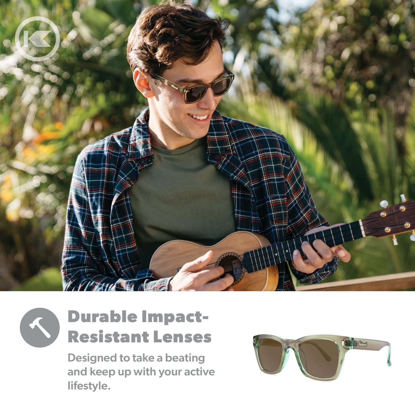 Knockaround Seventy Nines Polarized Sunglasses for Women & Men - Square Sunglasses, Impact Resistant Lenses, and Full UV400 Protection, Aged