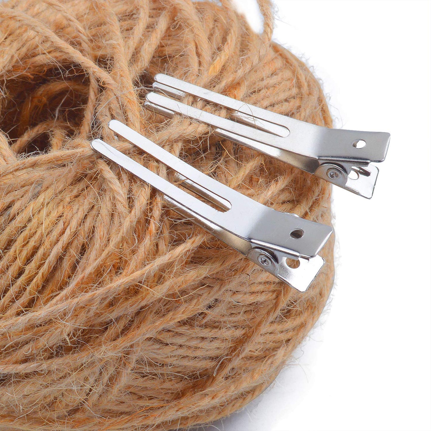 Hendevl 100 Pieces 1.8 Inches Double Prong Pin Curl Hair Clips Metal Alligator Clips Silver Hairpins for Hair Extensions