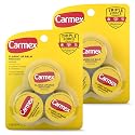Carmex Medicated Lip Balm Jar, Lip Moisturizer for Dry, Chapped Lips, 0.25 OZ - (2 Packs of 3)