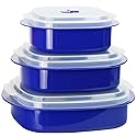 Reston Lloyd Nesting Microwave Containers, Set of 3, Adjustable Steam Vents, Airtight, Meal Prep, Durable BPA-Free Plastic- Freezer & Dishwasher…