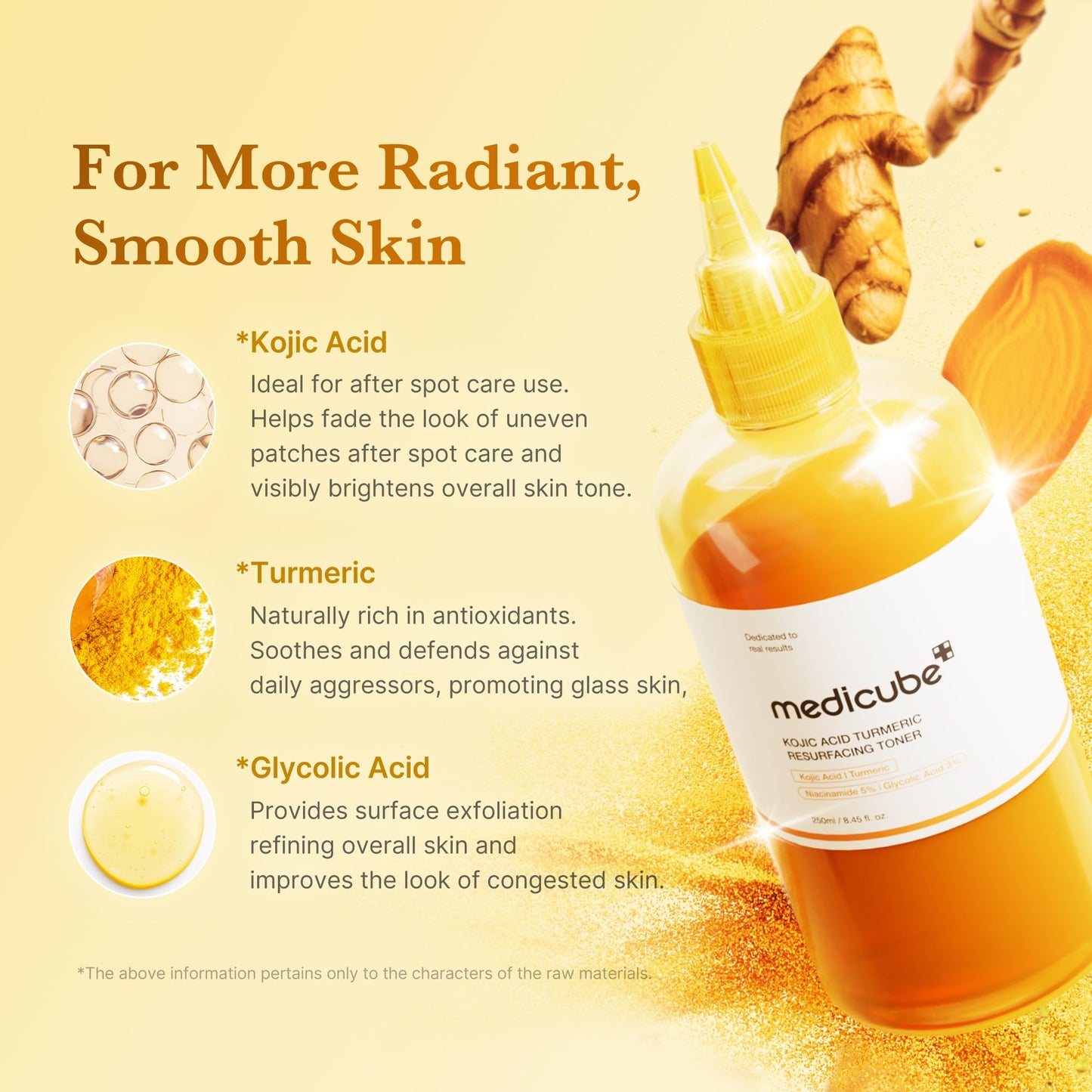 medicube Kojic Acid Turmeric Smoothing Toner for Face & Body | Lightweight Toner for Balancing Uneven Skin Tone & Texture | Niacinamide, Glycolic Acid Beauty and Personal Care medicube