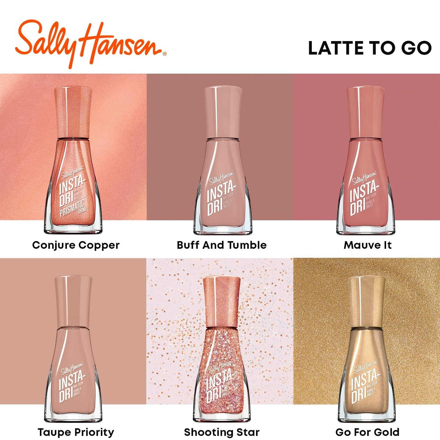Sally Hansen Insta-Dri®, Mauve It, Quick Dry, Long Lasting, Streak-Free Shine, Nude Nail Polish