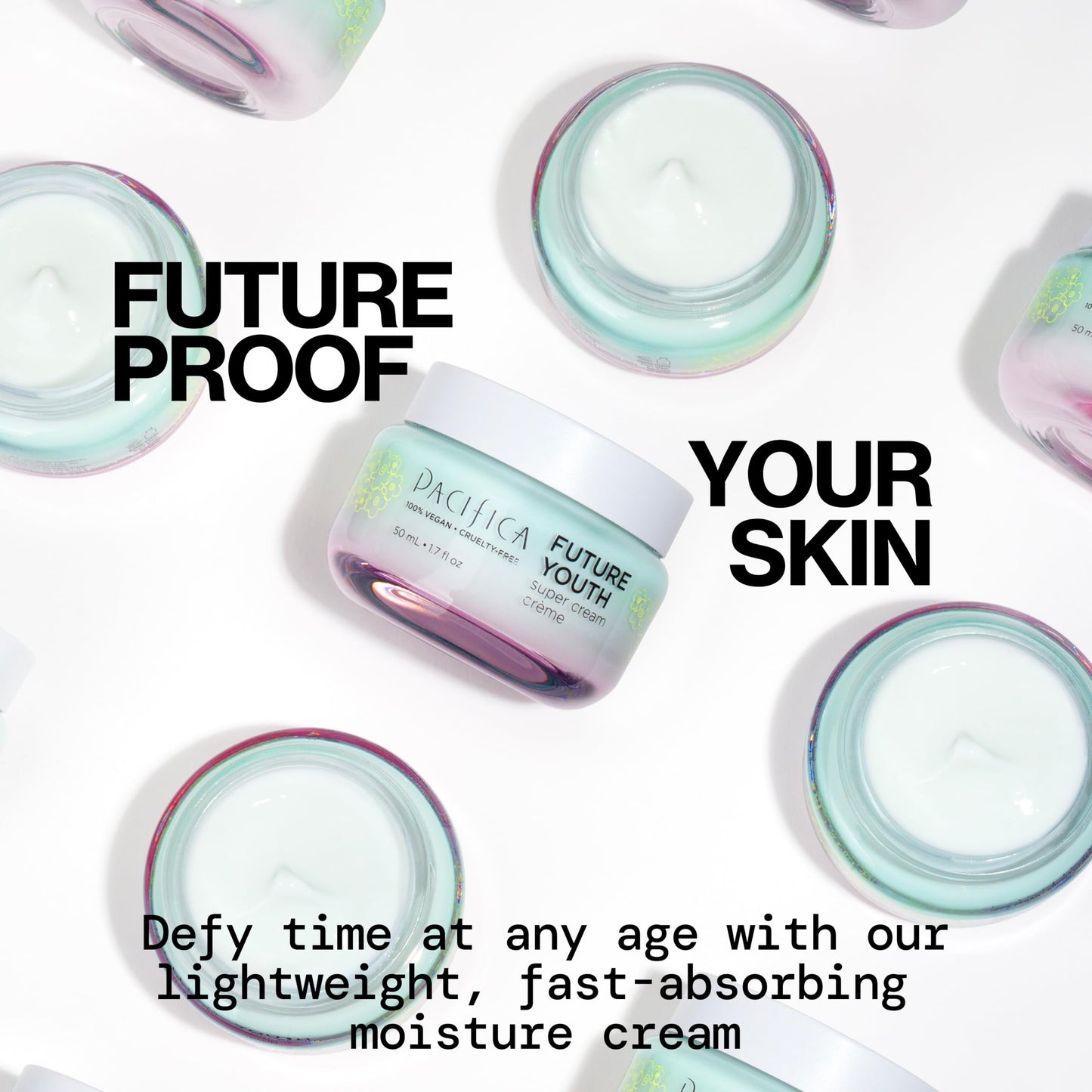Pacifica Future Youth Super Cream - Daily Anti-Aging Moisturizer for All Skin Types, Lightweight Hydration with Advanced Peptides & Antioxidants