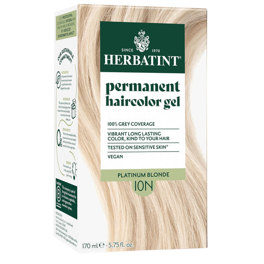 Herbatint 10N Platinum Blonde Permanent Hair Dye For Women - For Up To 100% Gray Coverage of Resistant Gray Hair - Ammonia-Free, Alcohol-Free & Vegan
