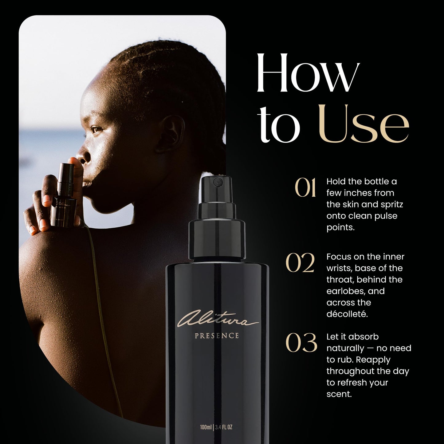 Alitura Presence Natural Fragrance - Clean, Unisex Perfume for Men and Women with Sandalwood, Cardamom & Ylang Ylang - Non-Toxic, Vegan, Long-Lasting