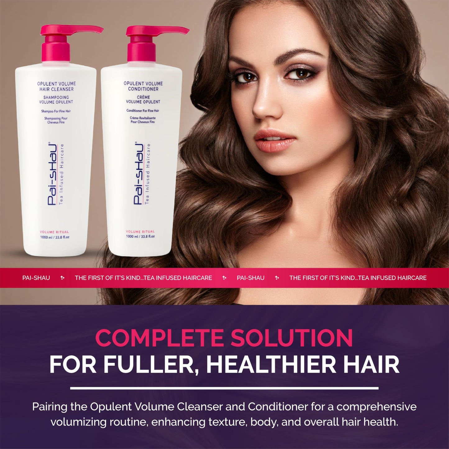 Pai-Shau Opulent Volume Cleanser and Conditioner Duo Set - Volumizing Cleanser and Conditioner for Thin Hair - Provides Improved Volume and Hydration