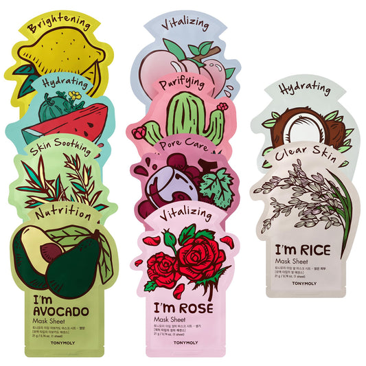 TONYMOLY I’m Sheet Mask Gift Set - Korean Face Mask Variety Pack with Hydrating & Vitamin Essences, 10 Pack Beauty and Personal Care TONYMOLY Default Title