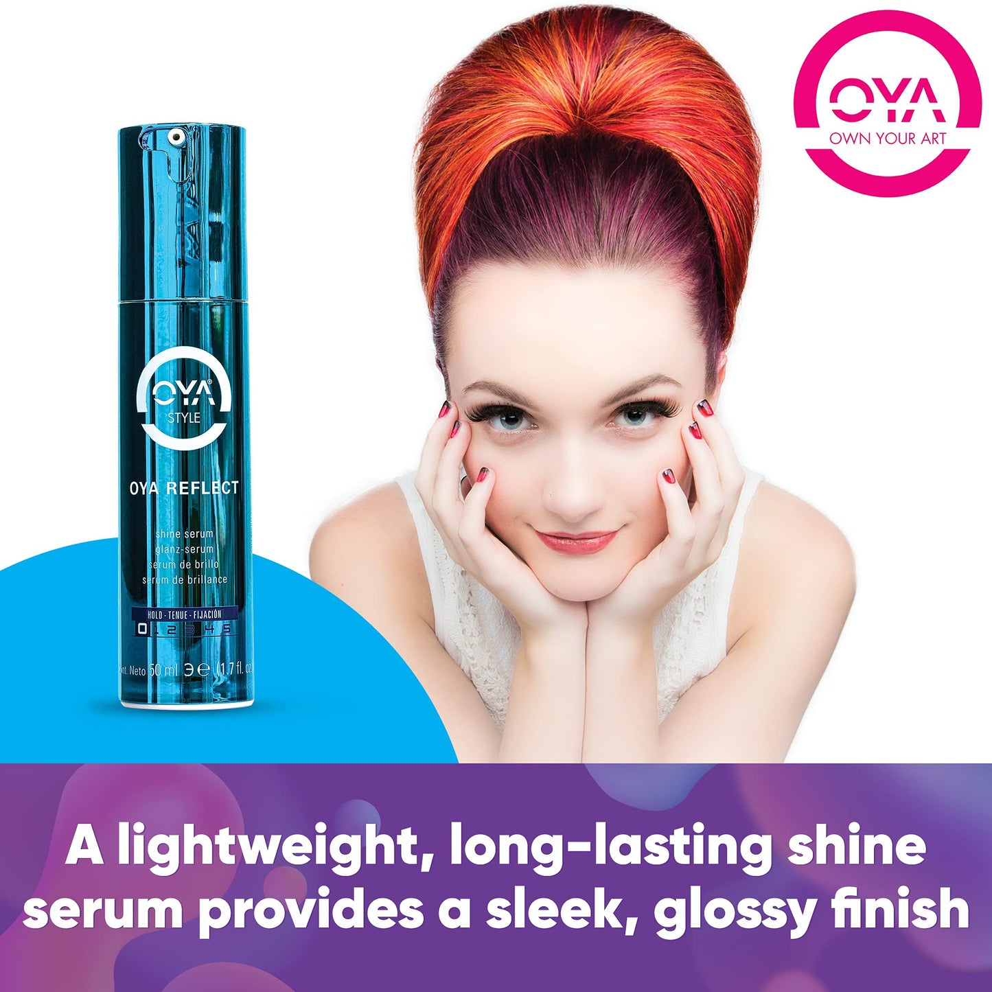 OYA REFLECT Hair Shine Serum - Anti Frizz & Shine Serum- Lightweight Smoothing Sérum for Frizzy & Damaged Hair - Hydrate, Soften and Enhances Shine