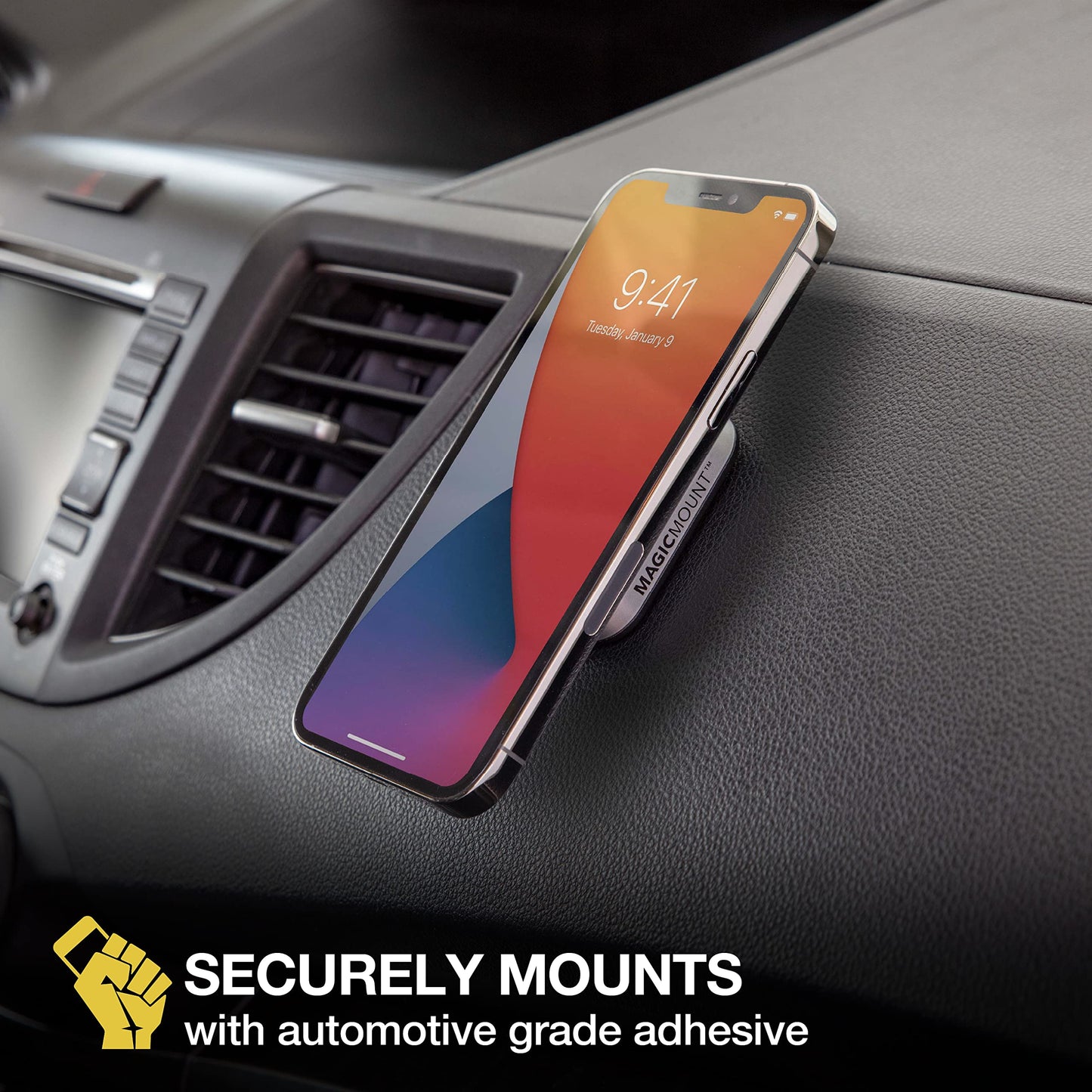 Scosche MP2FM-XCES0 MagicMount Pro2 Universal Flush Magnetic Cell Phone Car Mount Kit Compatible with MagSafe, iPhones, Galaxy, Pixel & All…