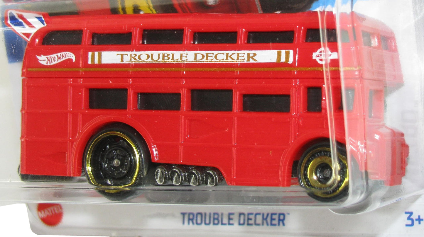 Hot Wheels 2023#202/250 HW Metro #7/10 Double-Decker Drag Bus Trouble Decker