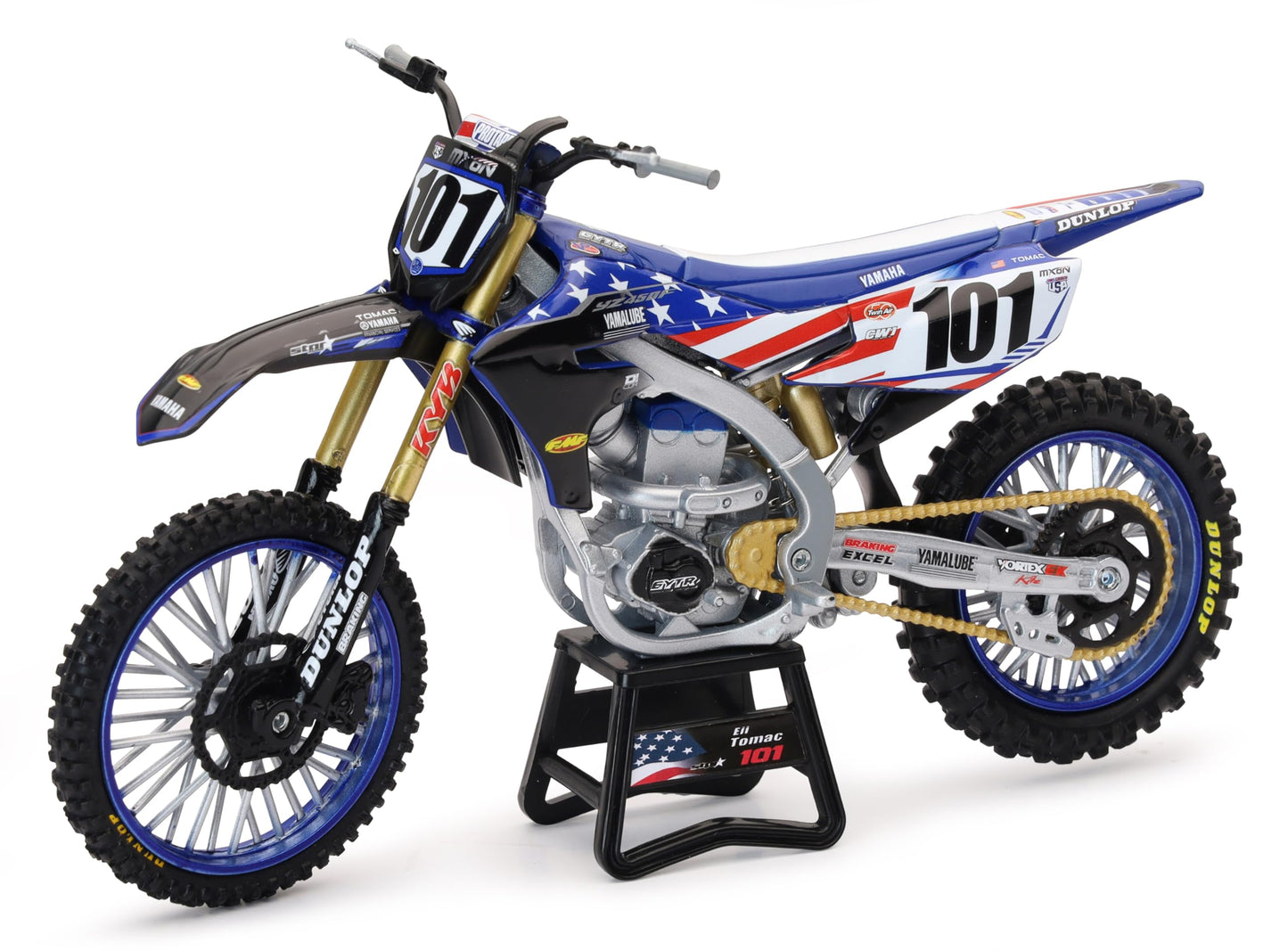 NewRay Toys Yamaha YZ450F Motocross of Nations Bike Eli Tomac Race Team Replica, 1:12 Scale, Kids, Gifts, Birthdays