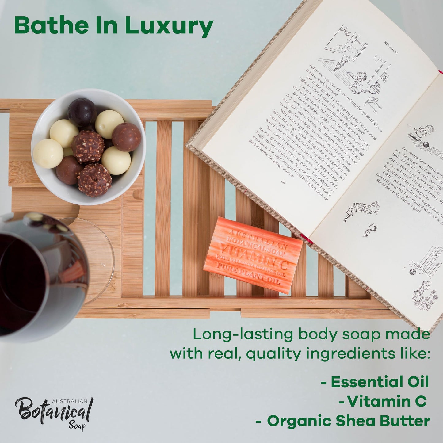 Australian Botanical Soap, 6.6 OZ, Vitamin C and Valencia Orange, Triple Milled Bars made with a Natural Soap Base and Enriched with Organic Shea