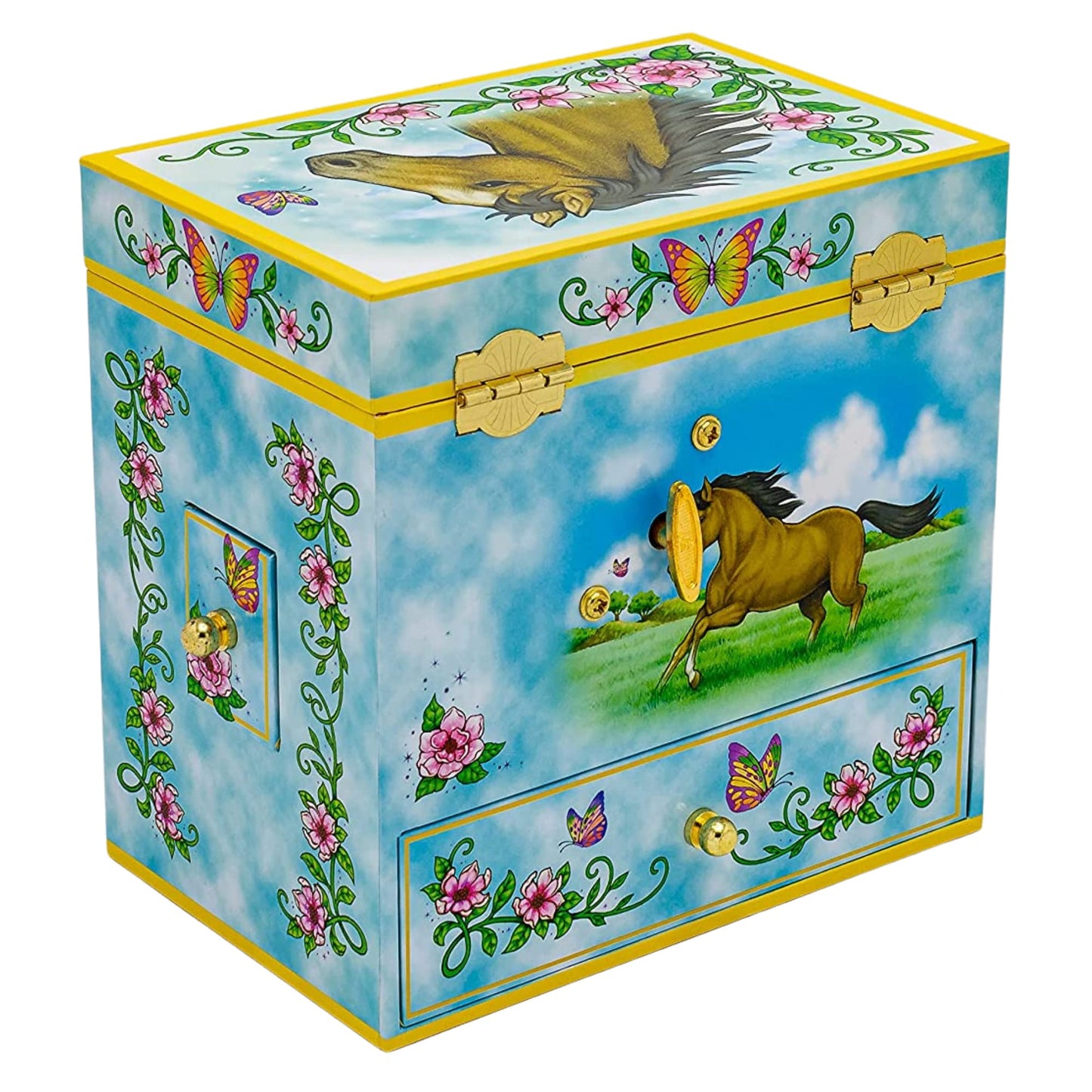 Enchantmints Musical Horse Jewelry Box Horse Spins to Music 4 Pullout Drawers