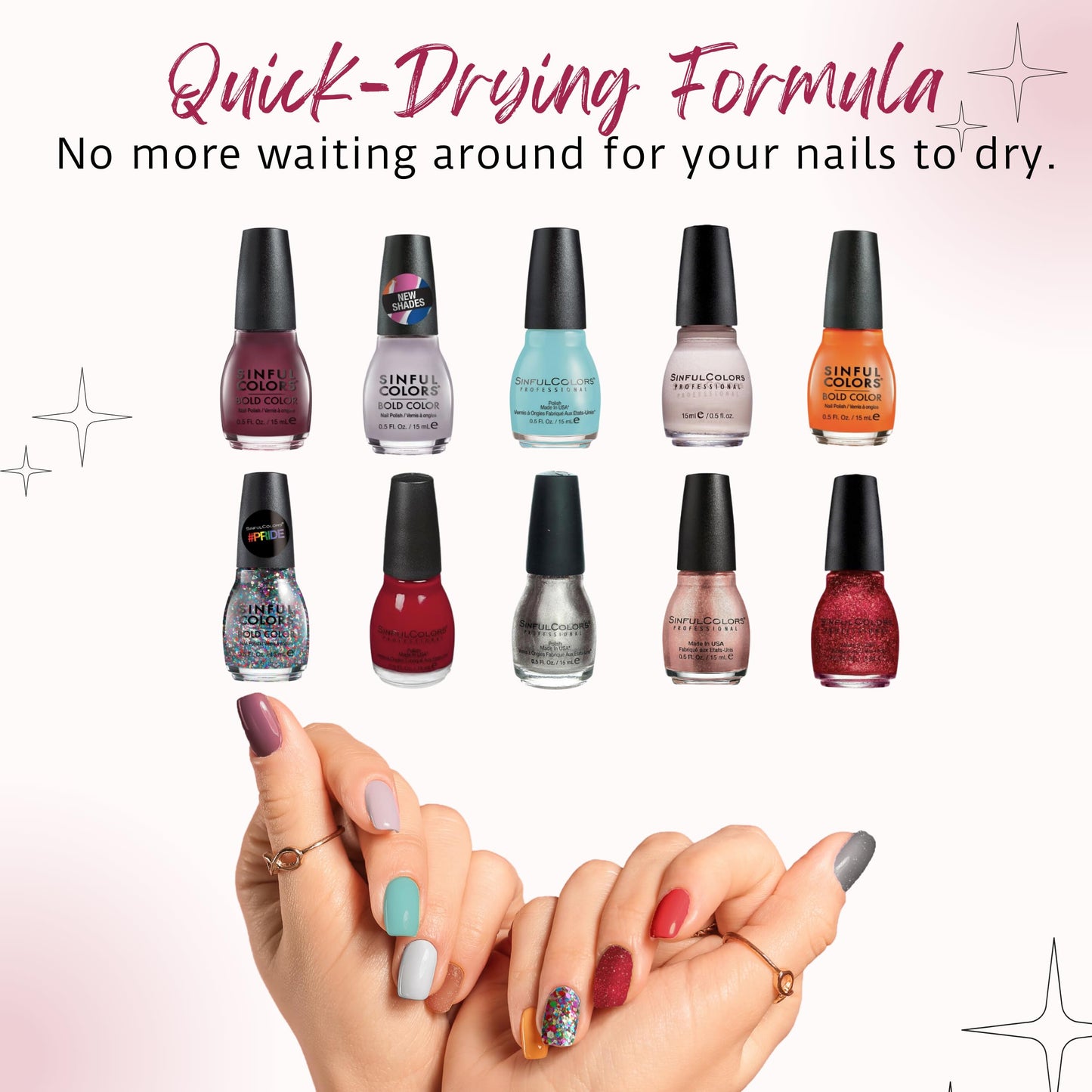 Sinful Colors Nail Polish Set 10 Piece Surprise, Plus 2 Bonus Repeat Shades