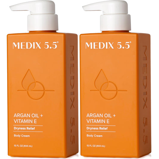 Medix 5.5 Argan Oil + Vitamin E Cream Anti Aging Skin Care Moisturizer Body Lotion For Women & Men | Firming Body Lotion Reduces Look Of Wrinkles