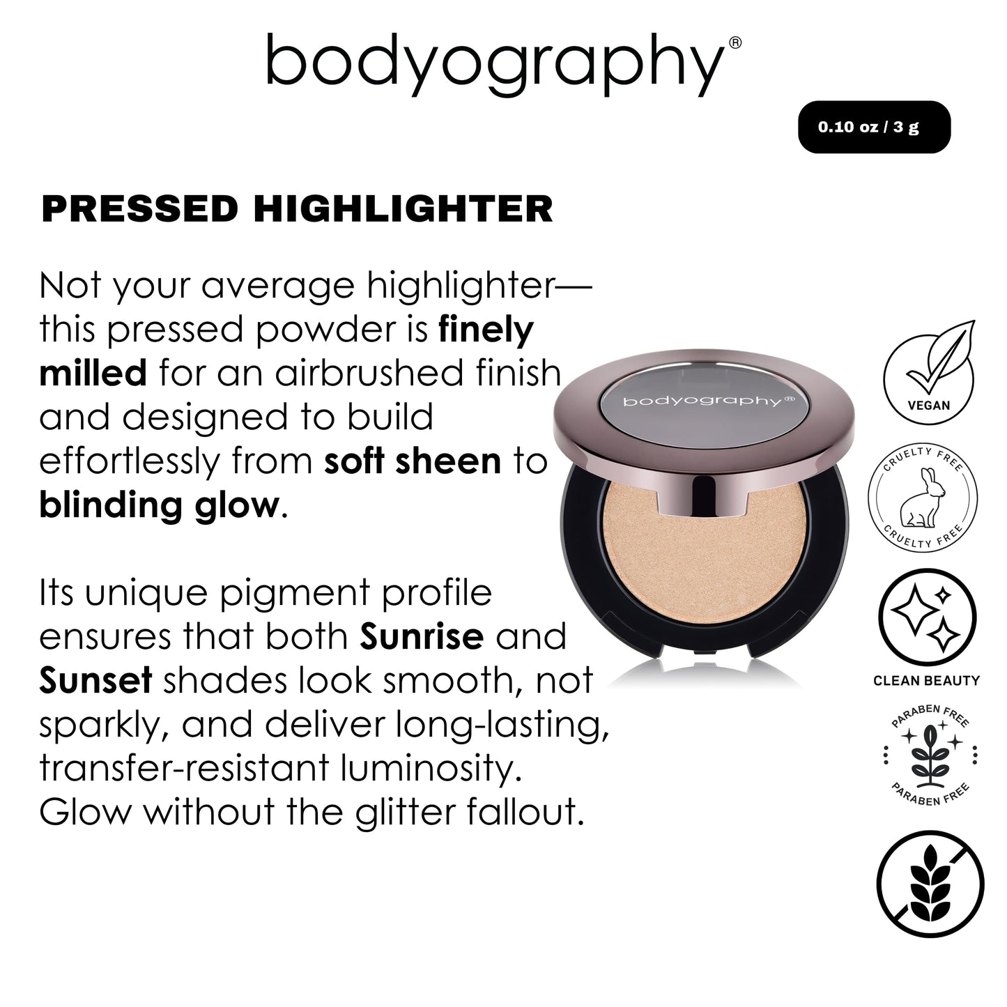 Bodyography Sunrise Light Highlighter - Compliments All Skin Tones