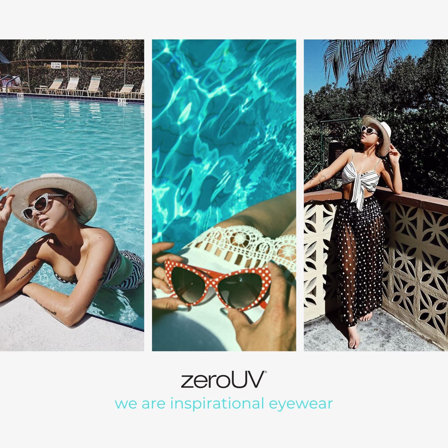 zeroUV - Women's Retro Polka Dot Oversize Cat Eye Sunglasses 54mm (Pink-White/Smoke Gradient)