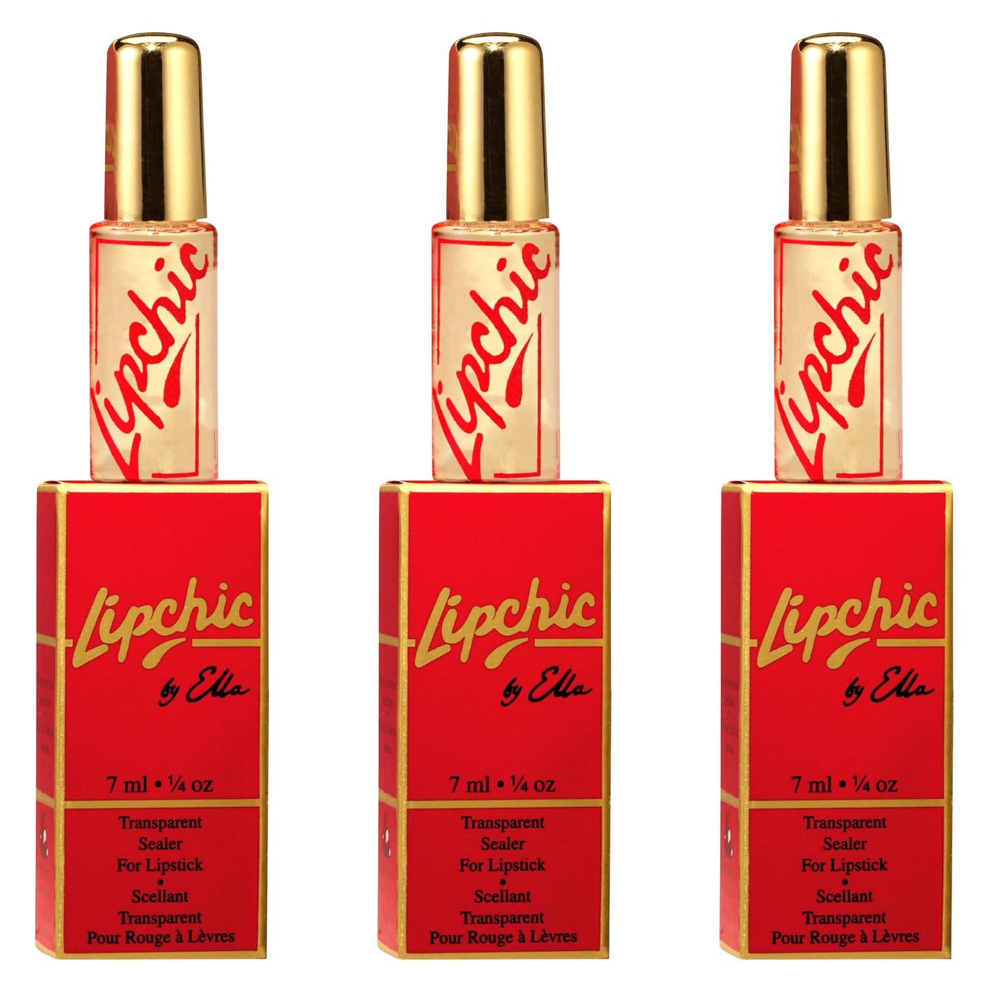 Ella International Lip Chic - 3-Pack All-Day Lipstick Sealer, Smudge-Proof & Long-Lasting, 0.25 oz Each