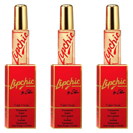 Ella International Lip Chic - 3-Pack All-Day Lipstick Sealer, Smudge-Proof & Long-Lasting, 0.25 oz Each