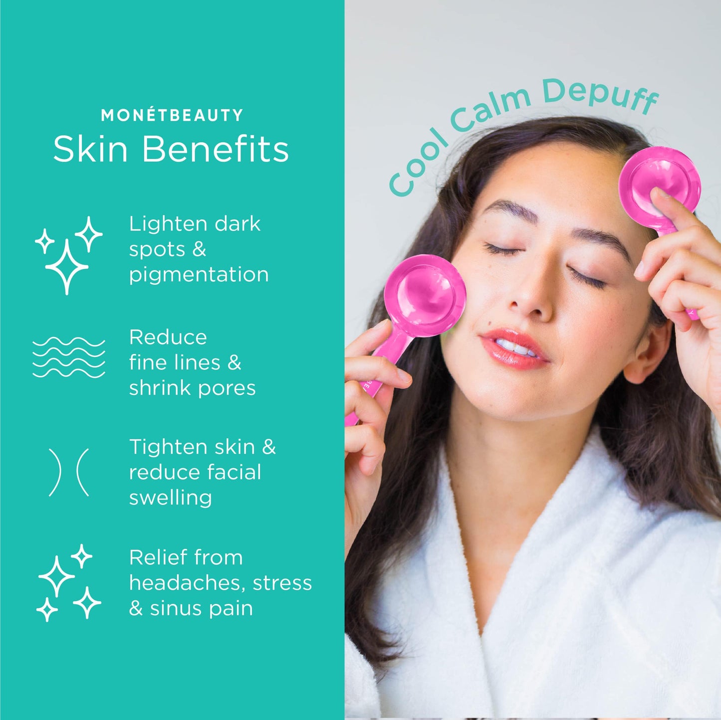 MonétBeauty Ice Globes for Face, Freezer Safe and Highly Effective Facial Globes for Daily Beauty Routines, Face Roller to Tighten Skin, Reduce